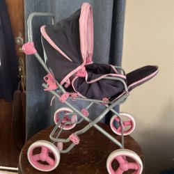 Doll Haut Buggy & Baby Carrier & Wooden Doll Cradle