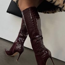 Trisha knee high heel boots
