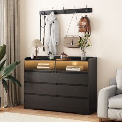 Brand New Sealed Living Room Sideboard Storage Cabinet with 6 Drawers Black