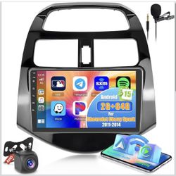 2+64G Android 15 Car Stereo for Chevy Spark 2011-2014 9’’ Wireless CarPlay