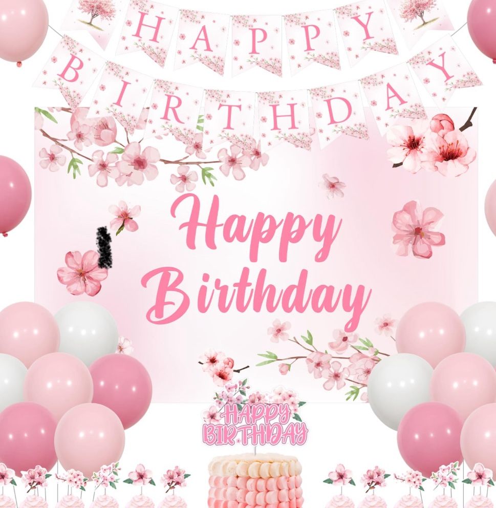 Cherry Blossom Girls Birthday Decorations