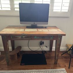 Custom Wood Desk. 4’ 26” Width 