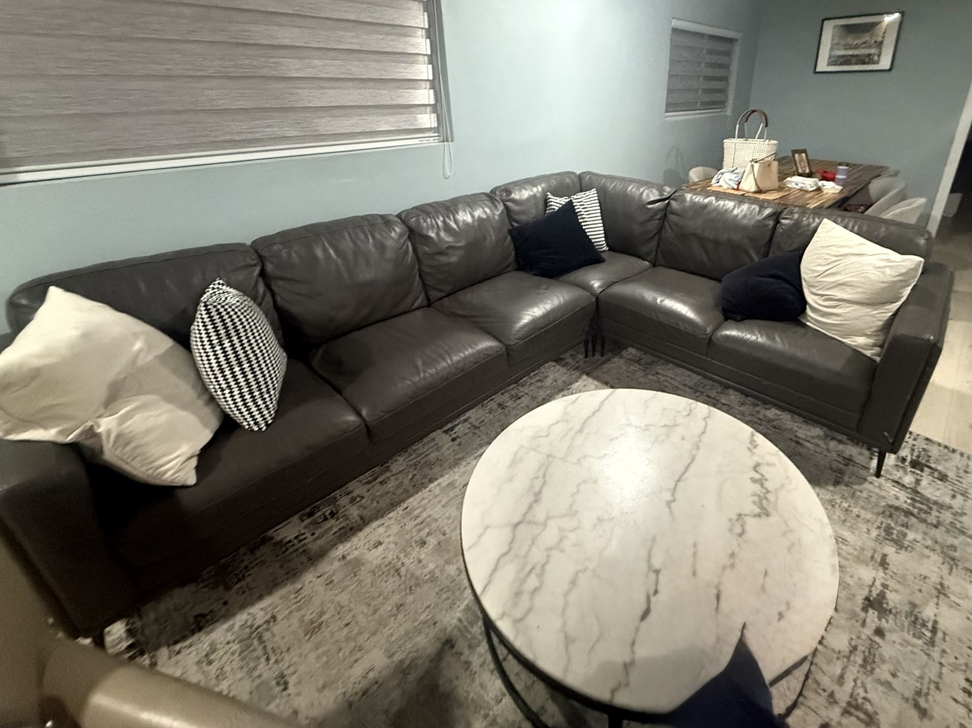 Stone Gray “L” Sectional Couch