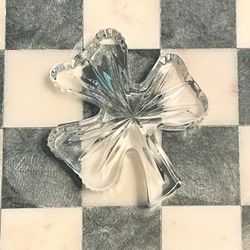 Vintage 4” H Waterford Crystal Shamrock Paperweight