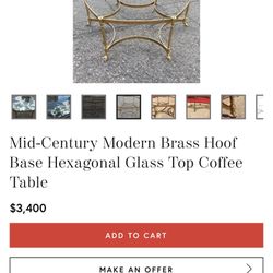 Beautiful Glass And Bronze Table 