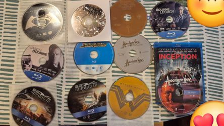 9 Movie Film Bluray DVD HD Collection Superhero Action Batman Superman Bourne Wonder
