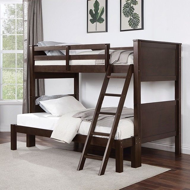 Brand New Espresso Twin Over Full Bunk Bed