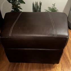 Leather Ottoman With Storage