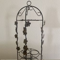 Black Metal Wine & Wine Glass Rack 