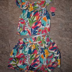 Issac Mizrahi Girls Youth Tropical  2pc Set  New 
