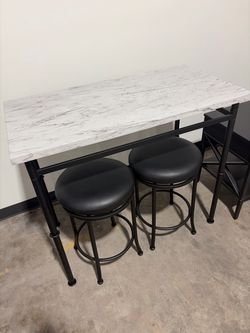 Bar Height Table with Two Stools