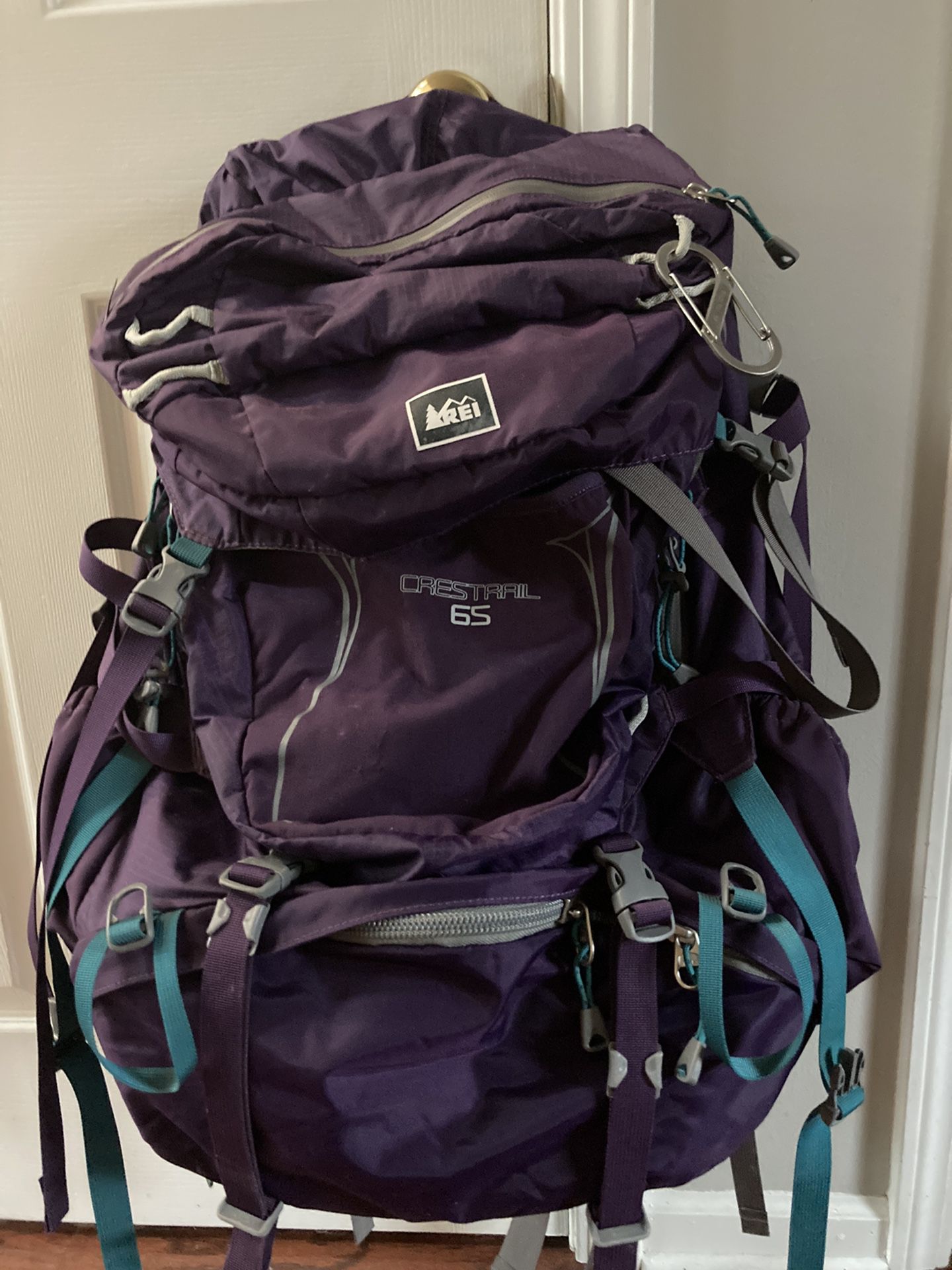 Women’s Purple REI Crestrail 65 Liter Back Pack For BackCountry Hiking 