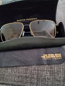 James Bond Scaramanga Sunglasses - Black Satin / Gold Edition - By Barton Perreira