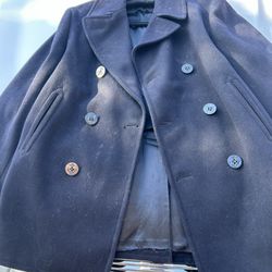 Men’s Navy Pea Coat Lg
