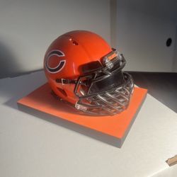 CUSTOM CHICAGO BEARS Mini Helmet (3d Printed Facemask)