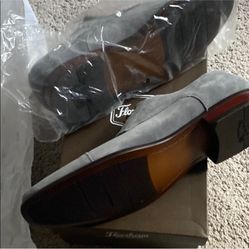Grey Suede Oxford Shoes