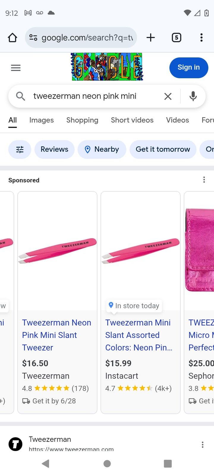 Mini Slant Neon Pink