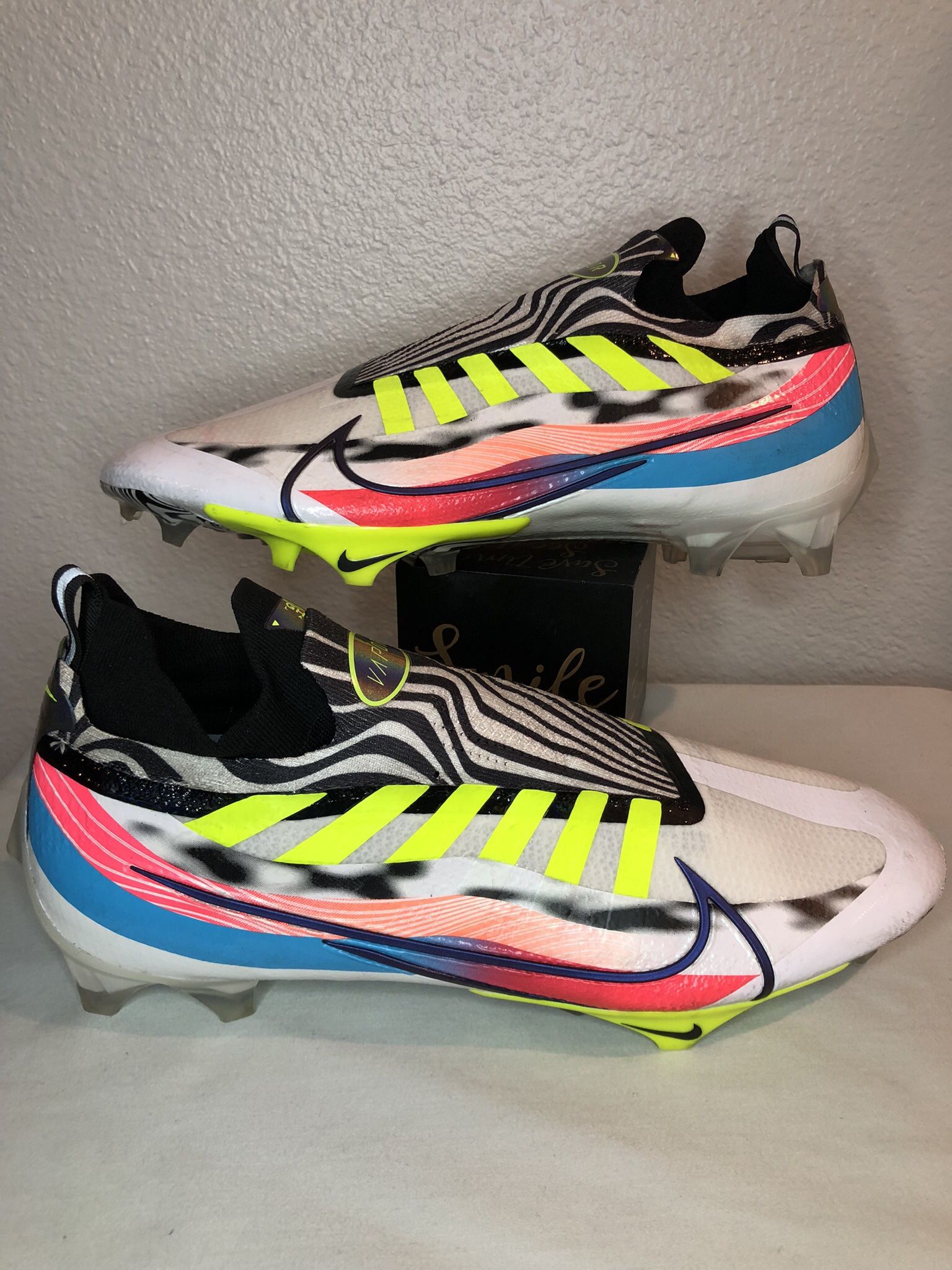 Nike Vapor Edge Elite 360 Football Cleats Zebra Stripes Men’s Size 13 DR5396-100
