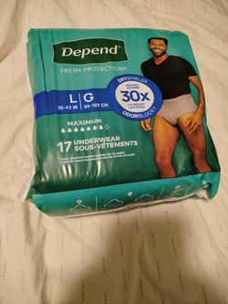 Men's Large Depend 17 Count. New $10