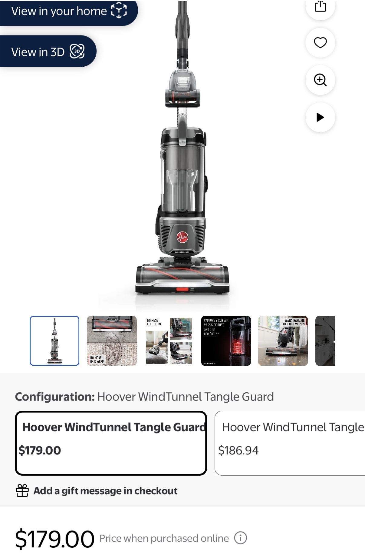 Hoover WindTunnel Tangle Guard Bagless Upright Vacuum Cleaner, UH77110 - NEW