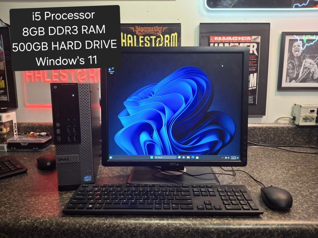 Dell Optiplex Desktop Computer With Monitor Keyboard And Mouse Included