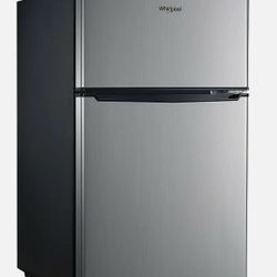 Whirlpool 3.1 cu ft Mini Refrigerator Separate Freezer Stainless Steel WH31S1E