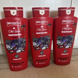 3 OLD SPICE NIGHTPANTHER BODY WASH 24 OZ Night Panther