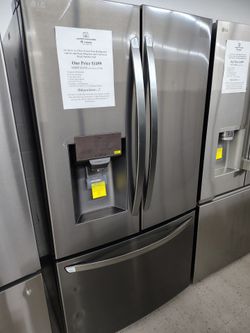 $1499 LG 28 cu ft French door refrigerator in black stainless