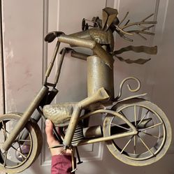 Vintage Deer On Motorcycle 