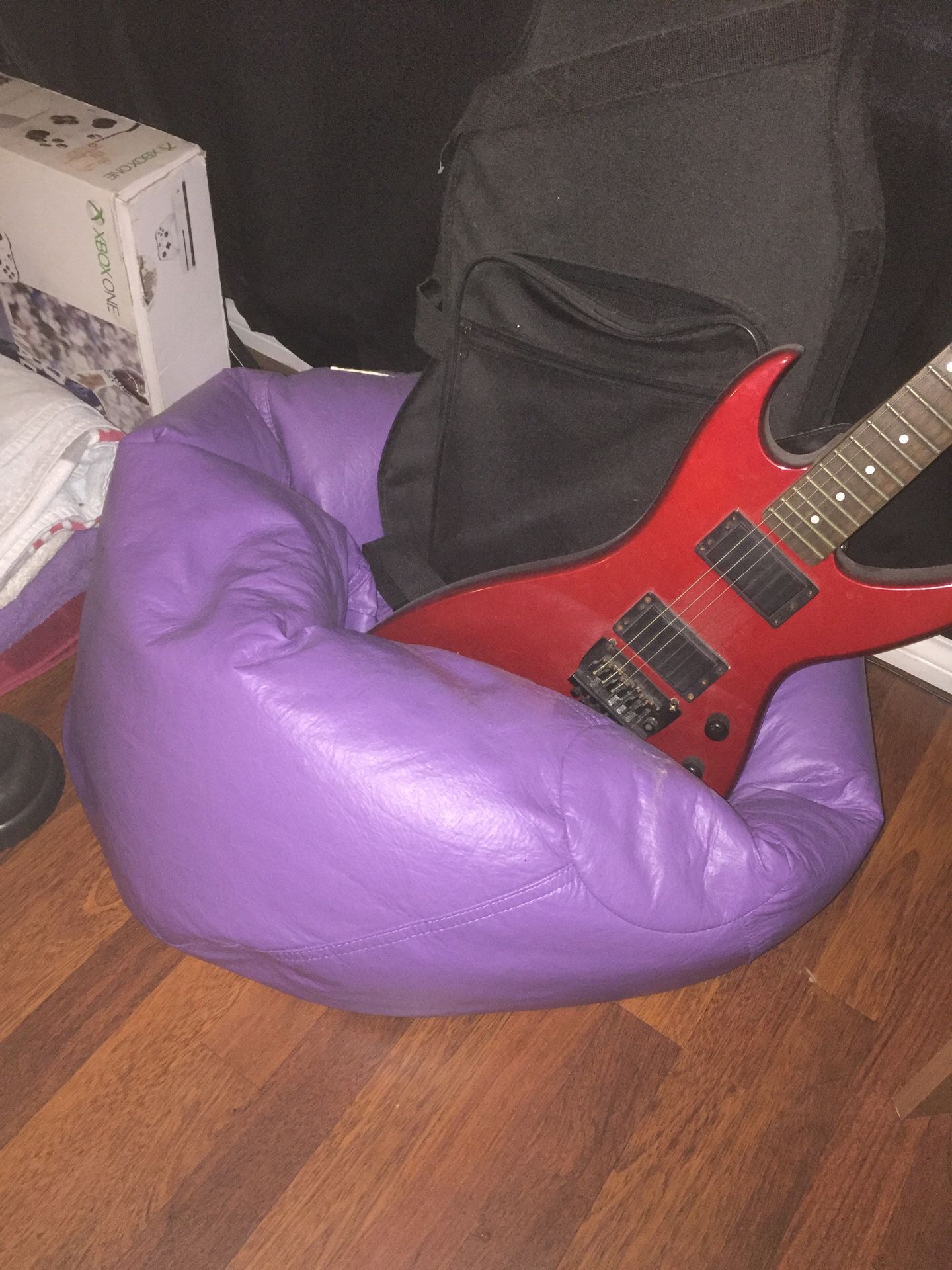 Purple bean bag chair