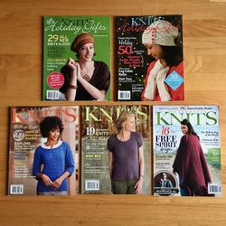 Lot of 5 Interweave Knits IK Knitting Magazines