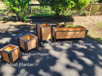 Planter Boxes, Baskets, and wooden Crates
