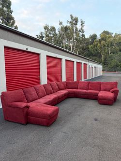 Red 6 Piece U Shape Sectional Sofa-Free Delivery