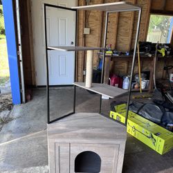 Corner Hidden Litter Box/Cat Tree