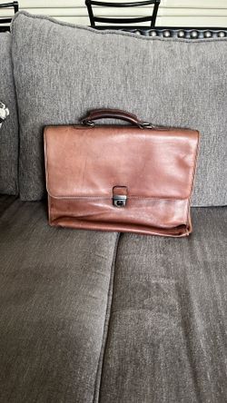 Heritage Cow Leather Brief Case Brown Vintage