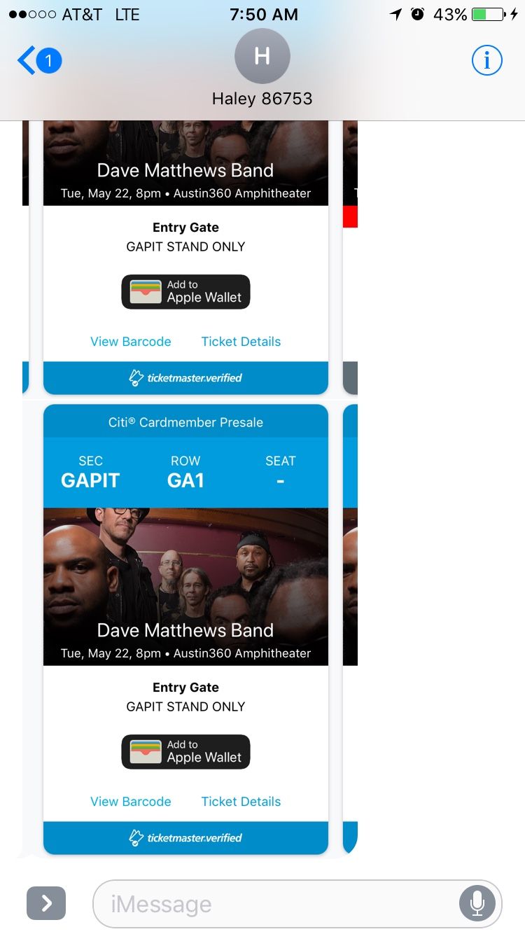 2 Dave Matthews band pit tickets Tuesday 5/22/18