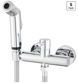 Toilet Bidet Sprayer Set with Hot and Cold Brass Mixing Valve Chrome