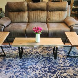 Set Of 3 Live Edge Kentucky Coffe Bean Wood Tables