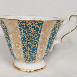 Rosina Fine Bone China Blue and White with Gold Flowers