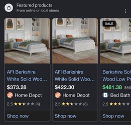 White Solid Wood Bedframe