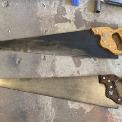 2 Henry Disston Vintage Hand Saw