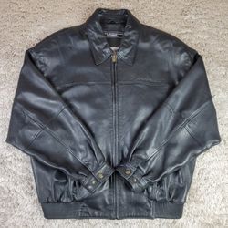 Pelle Pelle Marc Buchanan Leather Jacket Black Sz44 XL NICE!!