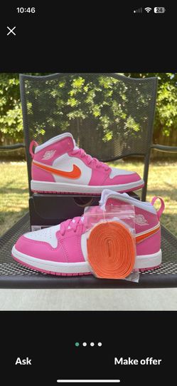 jordan 1 mid pinksicle safety orange preschool Size 1.5y 2.5y