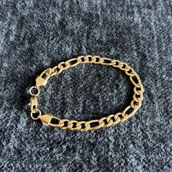 18k Gold Filled 8mm Figaro Bracelet 