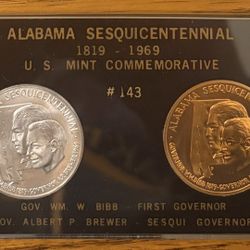 Alabama Sesquicentennial Silver & Bronze 2-Coin Set