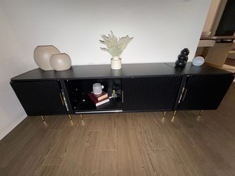 Black Sideboard TV Console with Gold Legs