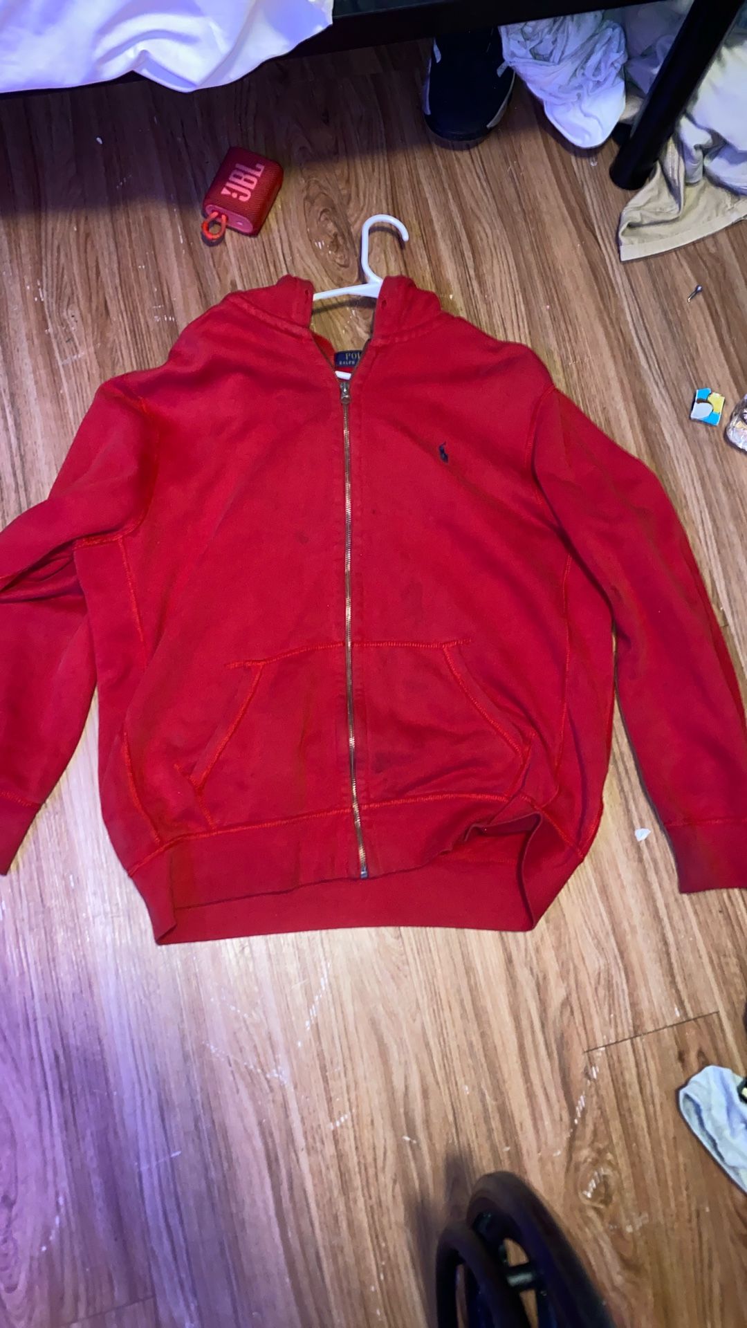 Large Red Polo Zip Up