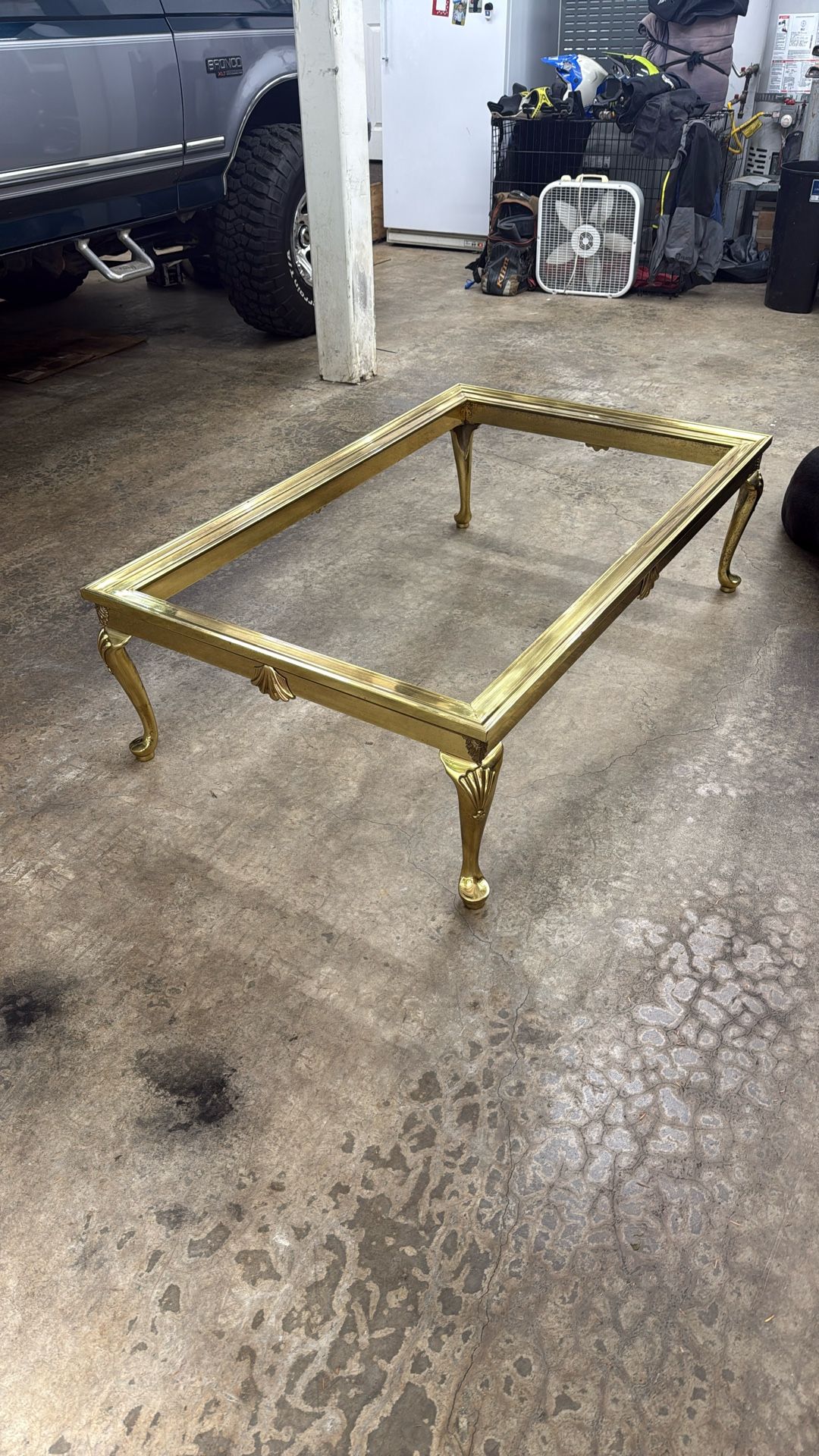 Coffee Table Brass With Glass Top