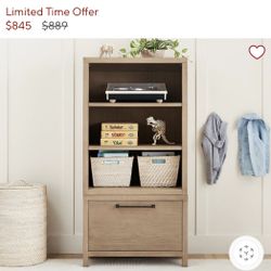 Pottery Barn Book Shelves With Storage Below 