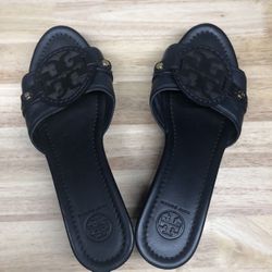 Size 8.5 Tory Burch Navy Blue Wedges
